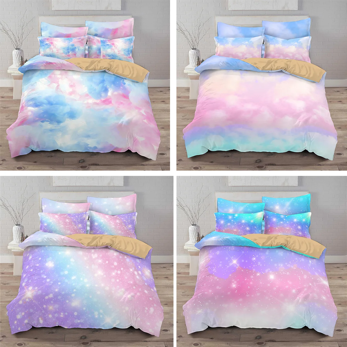 

New Fashion Pink Girl Heart New Design 3D Colourful Pattern Bedding Sets Duvet Cover+Pillowcase Single Twin Queen King Bed Set