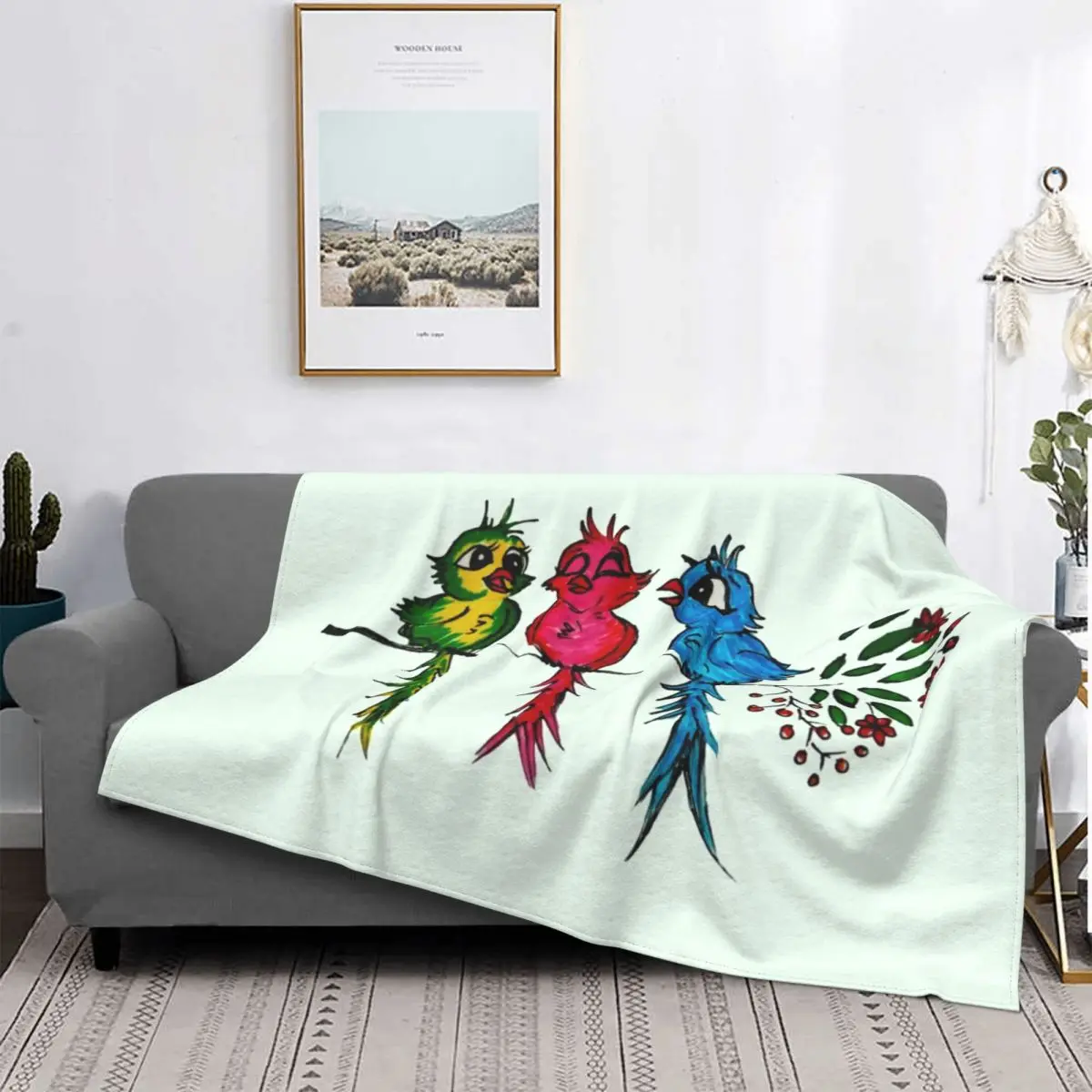 

Фланелевое Флисовое одеяло с тремя маленькими птицами Ajax, пушистое одеяло, домашнее покрывало для дивана, спальни, постельное белье, подаро...