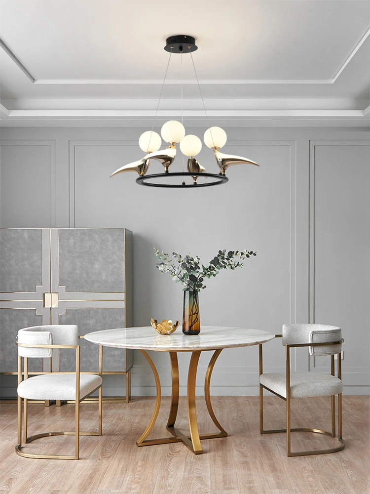 

Magpie creative restaurant chandelier new light luxury minimalist personality designer bedroom restaurant bar led chandelier