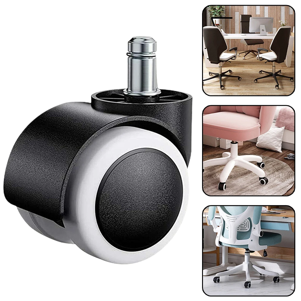 

Universal Mute Wheel Office Chair Caster Swivel Rubber Soft Safe Rollers Furniture Hardware Heavy Duty Office Chair Wheels