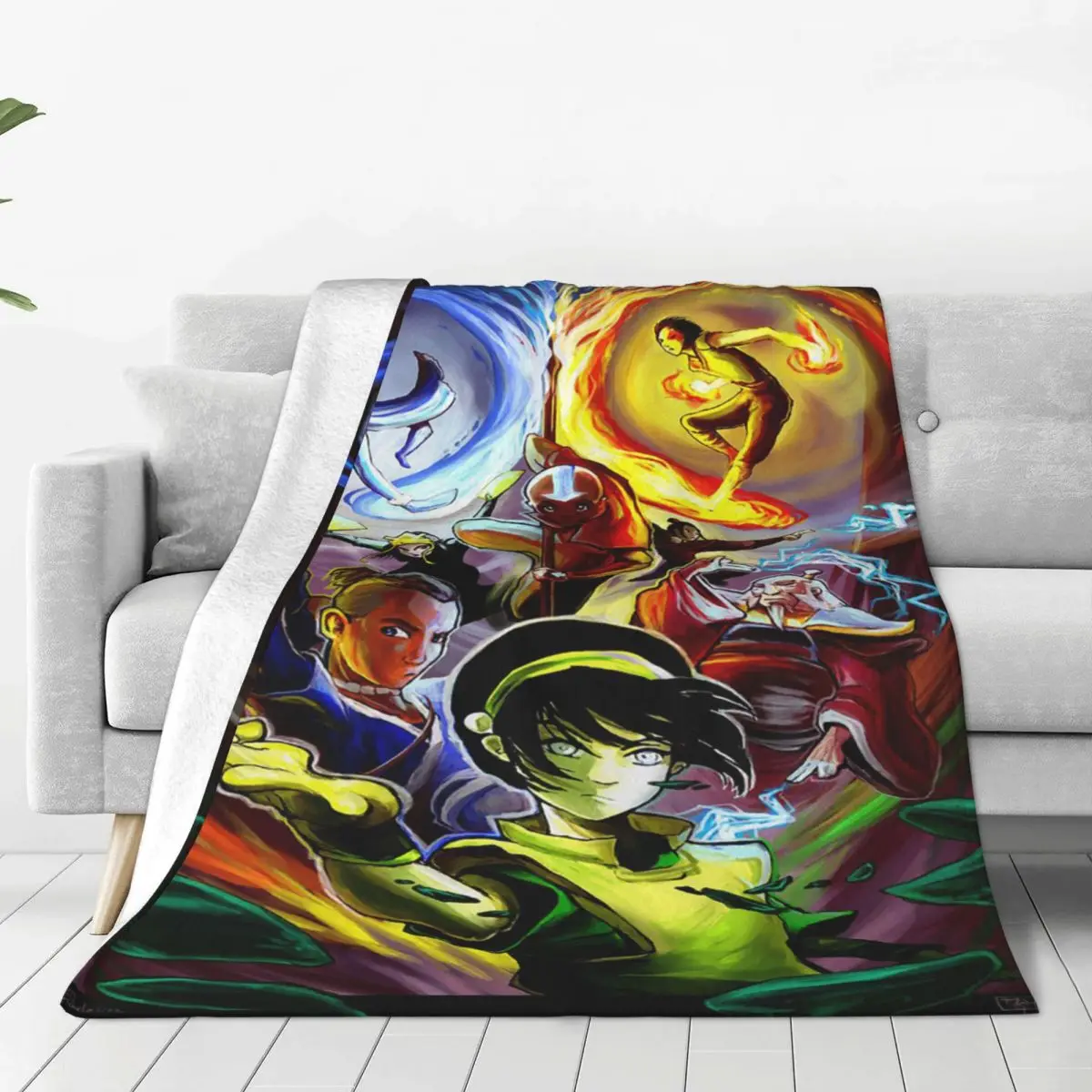 

Avatar The Last Airbender Cartoon Plaid Blankets Velvet Printed Portable Warm Throw Blanket for Sofa Travel Bedspread