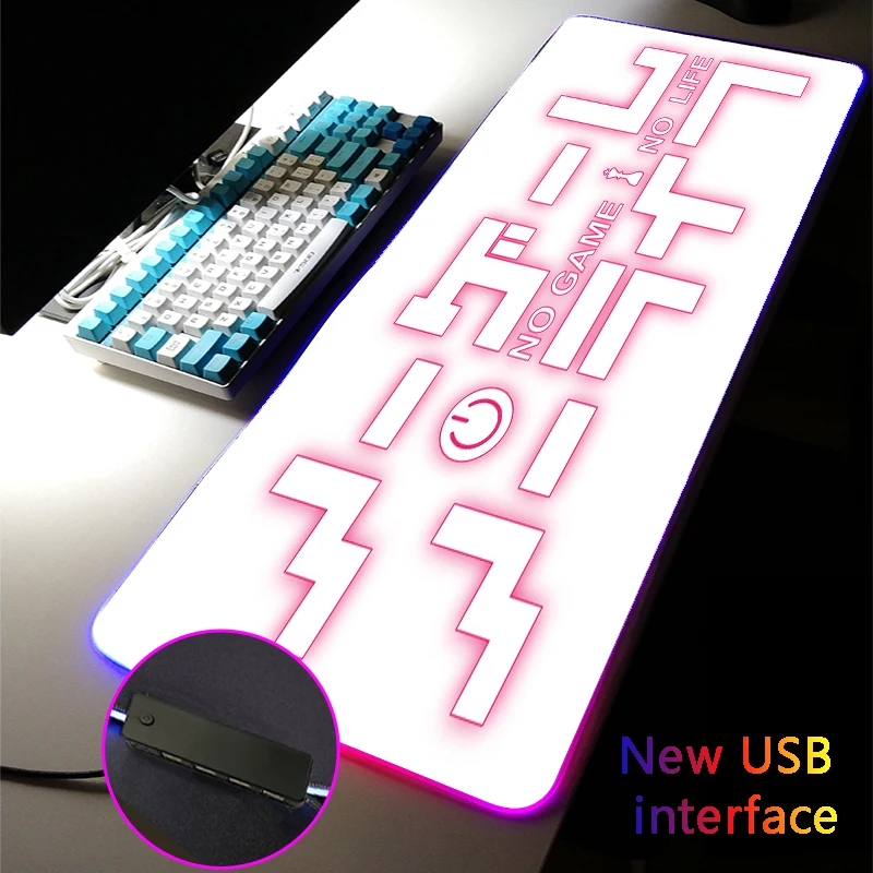 

Настольные коврики NO GAME NO LIFE аниме, игровые аксессуары, RGB коврик для мыши, большой USB-порт, интерфейс Type C, многофункциональный интерфейс s, ко...