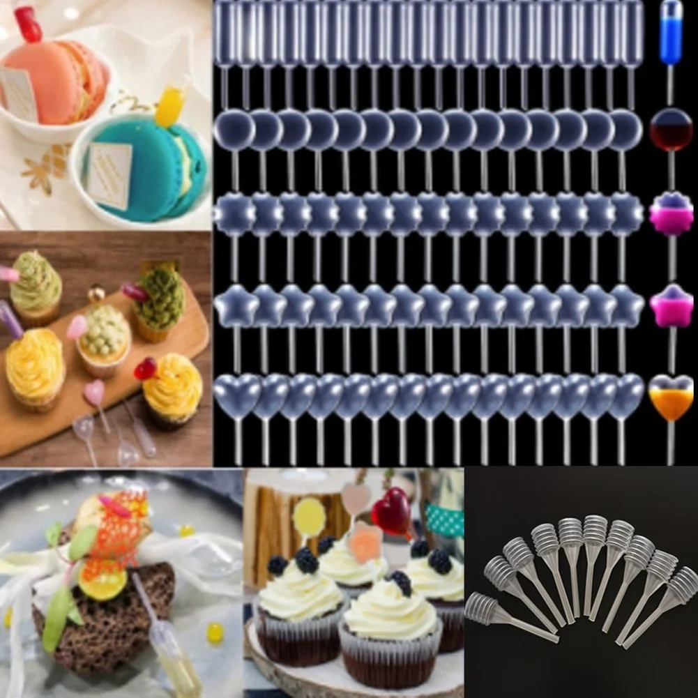 

Squeeze 50Pcs 4ml Plastic Transfer Pipettes Dropper Disposable Pipettes For Strawberry Cupcake Ice Chocolate Cream