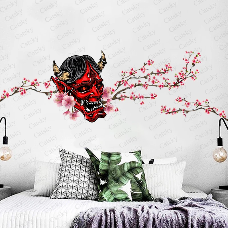 Маска Самурай гейши наклейки на стену для детской комнаты художественная