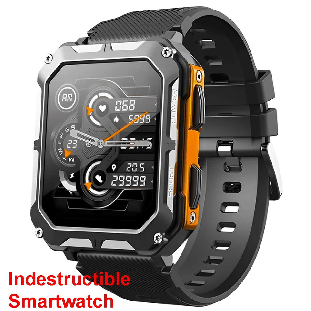 

C20Pro Smart Watch Men Sports Smartwatch IP68 Waterproof Bluetooth Call 380mAh Lifetime 123 Sports Modes 1.83 Inch 2023