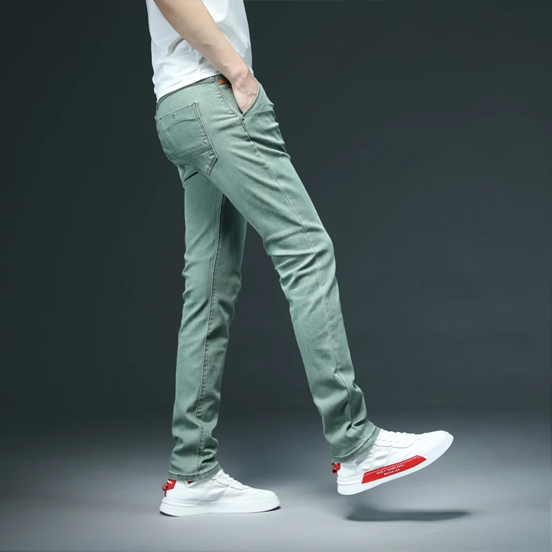Blue Man Slim Fit Fashion Denim Pants 2022 New Men Stretch Solid Color Jeans Male Designer Brand Elastic Straight Trousers Jeans