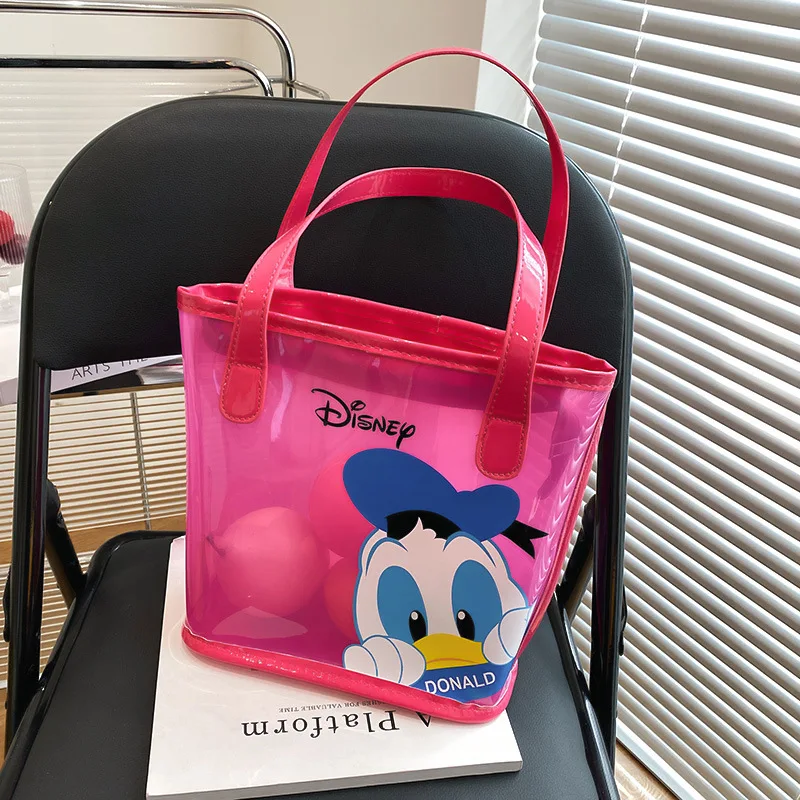 2022 New high-quality Disney transparent handbag, street fashion retro trend Disney Donald Duck jelly bag