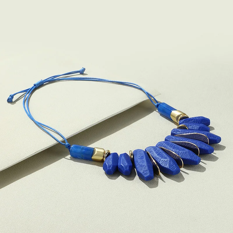 

New Colourful Rope Chain Necklaces for Women Fashion Jewelry Long Big Bead Acrylic Pendant Necklace Summer Travel Party Gifts