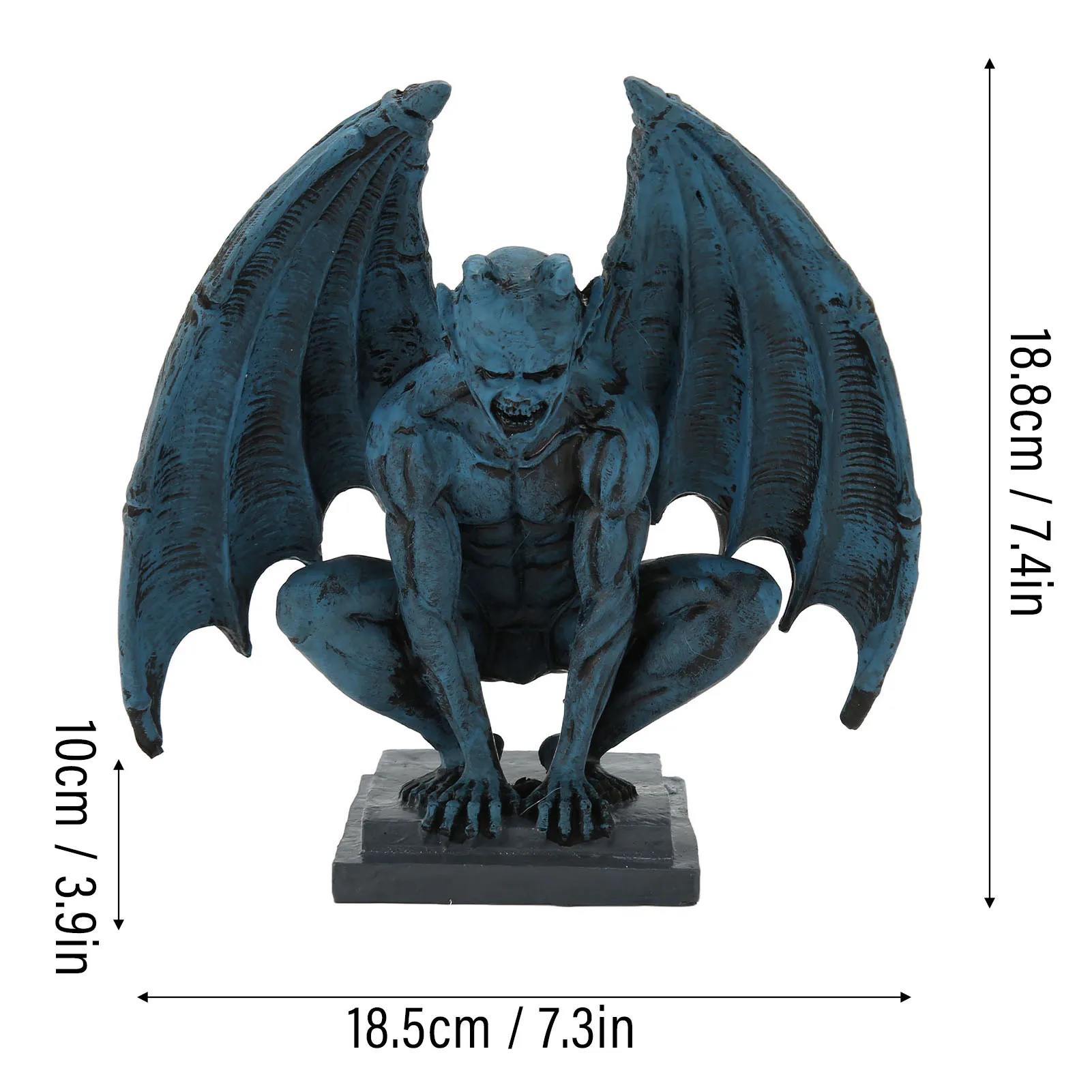 Синяя Смола Gargoyle Реалистичная Готическая Декоративная скульптура для дома сада