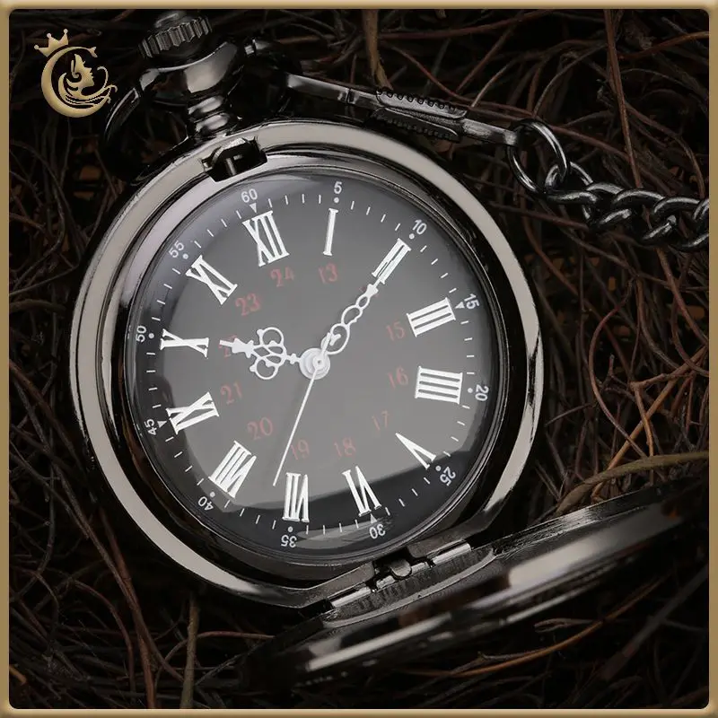 

Roman Scale Quartz Pocket Watch Metal Case Retro Hanging Watch Vintage Skeleton Pendant Necklace Fob-watch Gifts For Men Women