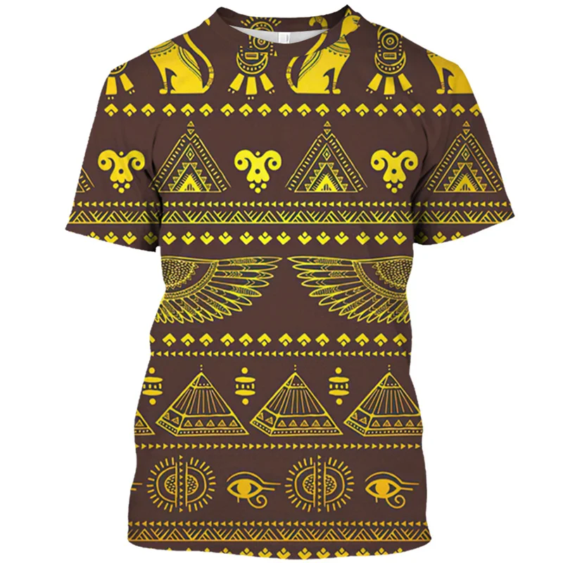 

Футболка мужская с 3D-принтом таинственного Египта тотем, топ с коротким рукавом, Лидер продаж, Женская винтажная уличная одежда, мешковатая футболка