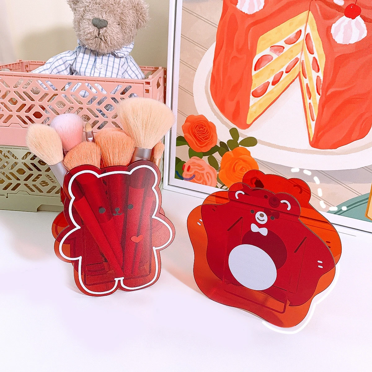 

Transparent Acrylic Pen Pencil Holder Makeup Brush Cosmetic Storage Box pen pencil makeup brush small items durable GRSA889