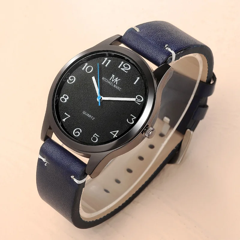 Women Watch TVK Frosted Digital Blue Needle Quartz WristWatch Fashion Ladies Leather Belt Stitching Watch Clock for Women Chasy