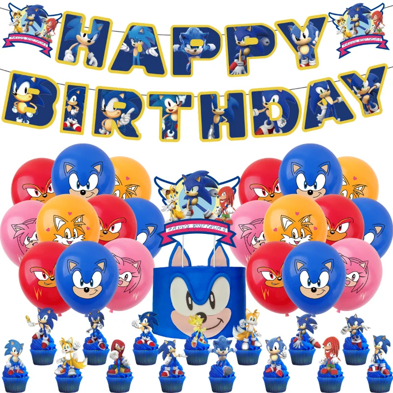 

Sonic Hedgehog Birthday Party Decorations, Anime Game Characters Banner Egg Inserted Birthday Party Gifts To Friends