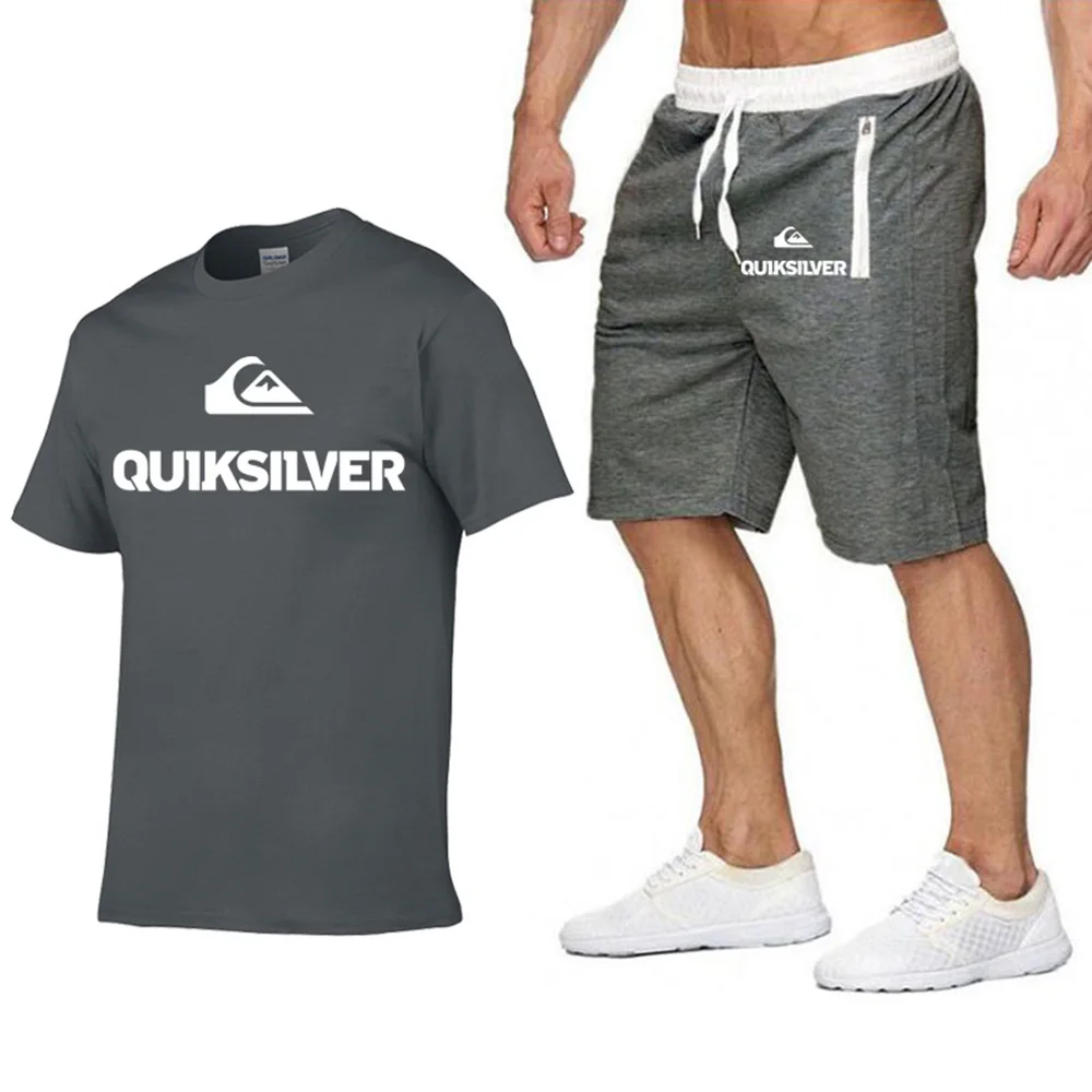 

Brand Letter Tracksuit Set Men T shirt+Shorts Sets Summer Sportswear Jogging Pants T-shirt Streetwear Harajuku Tops Tshirt Suit
