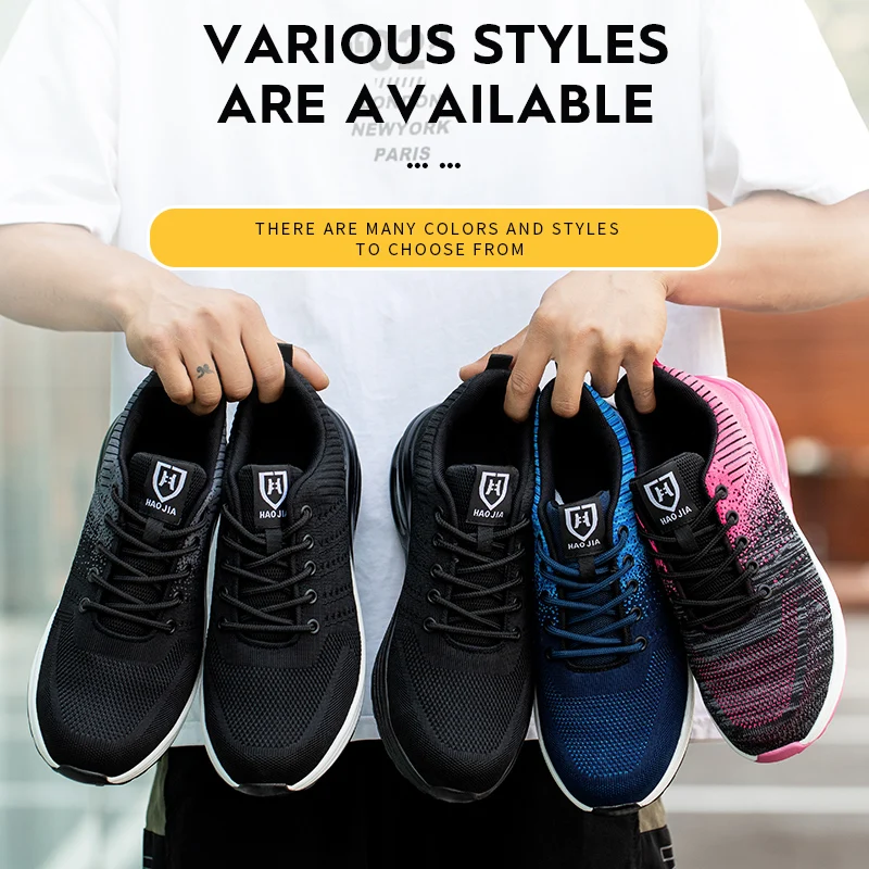 Diansen Breathable Safety Shoes for Women Light Puncture-proof Steel Toe Cap Work Boots Men Non Slip Indestructible Sneaker