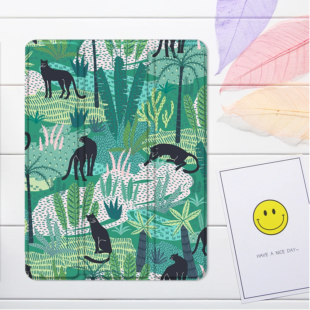 

Jungle Tiger Case For iPad Air 4 10.9 2021 Pro 11 Mini 6 Air 2 Air 3 10.5 10.2 8th With Pencil Holder Silicone Soft Cover Funda