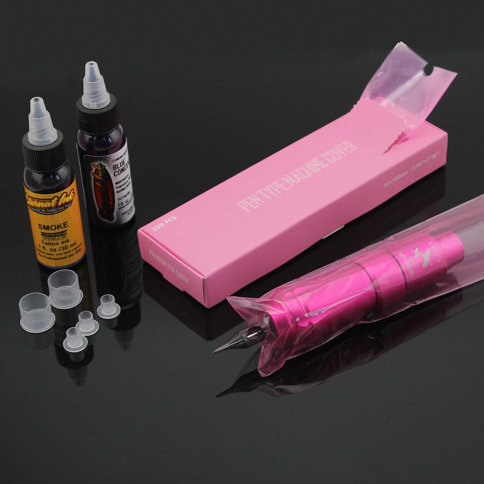 

Tattoo Pen Covers - Denergy 200pcs Pink Tattoo Pen Machine Bags Disposable Cartridge Tattoo Machine Sleeves Bags Pen Type Covers