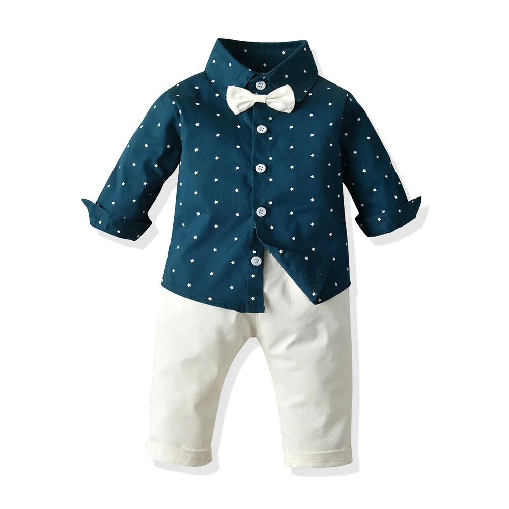 

Fashion Boys Clothes Set Outfits Formal Party Top Pants 2Pcs Kids Costume Children'S Wear Casual Clothing Suits