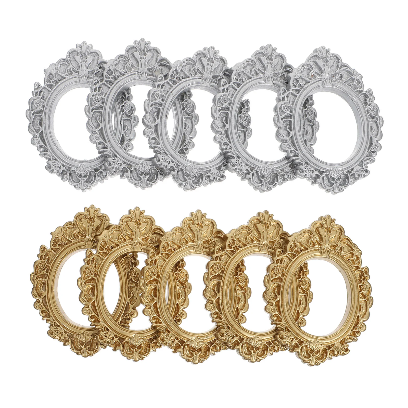 

10pcs Vintage Frame Set French Picture Frames Small Place Holder Tabletop Wall Hanging Family Photo Frame for Resin Casting