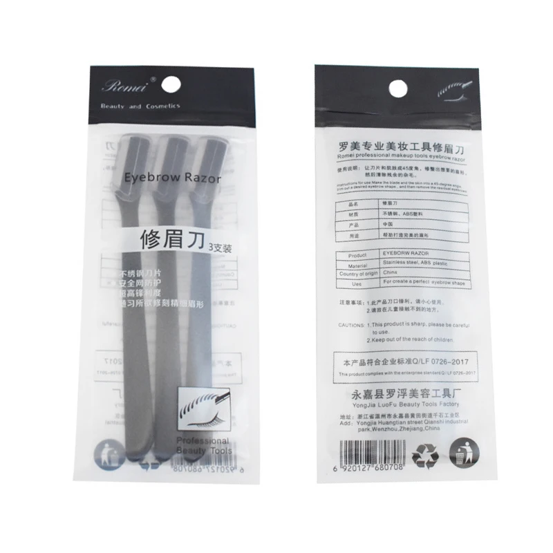 3 Pcs Eyebrow Trimmer Face Razor Portable Blades Shaver Knife Hair Remover Set Makeup Profiler Tools |