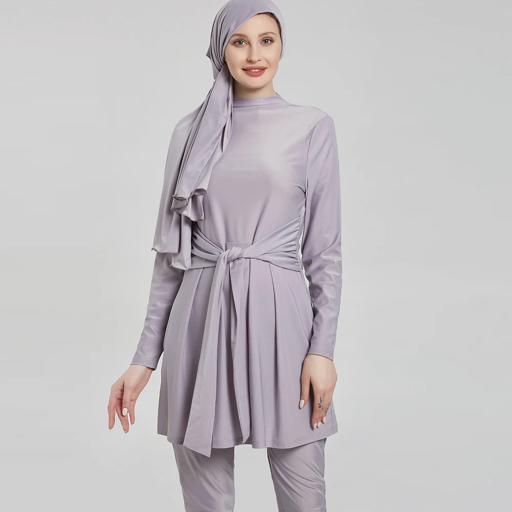 3Pcs Women Swimsuit Burkini Muslim Swimwear Borkini Modest Scarf Hijab Hair Hood Arab Turkey Islami Bathing Beach Pool Bourkini
