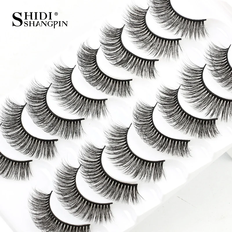 

SHIDISHANGPIN 3/8/10 3D Mink Lashes Soft Natural Thick Russian Strip Lashes Dramatic Fake Lashes Makeup Extension Faux Cils