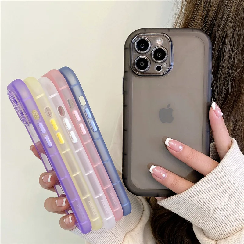 

10pcs Transparent Candy Color TPU Soft Phone Cover for iPhone 14 13 12 11 Pro Max Plus X XS XR 8 7 Back Protective Case Shell