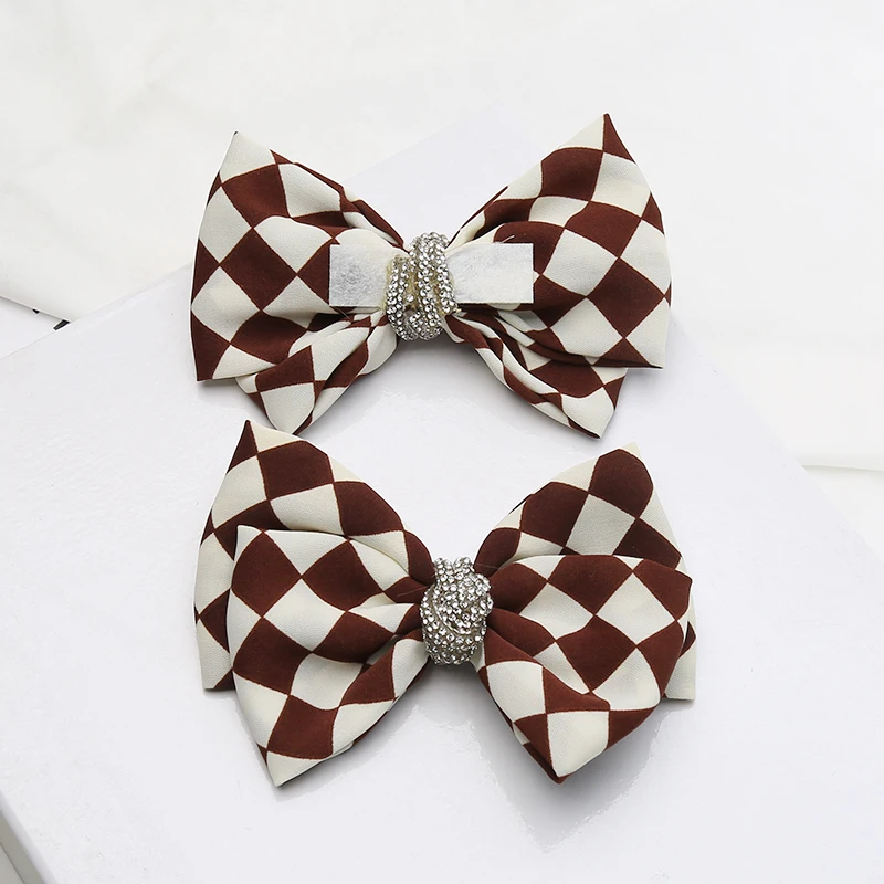 Bow Shoes Floral Footwear Handmade DIY Self-adhesive Black Women's Shoes Single Shoe Accessories Rhinestone Shoe Accessories