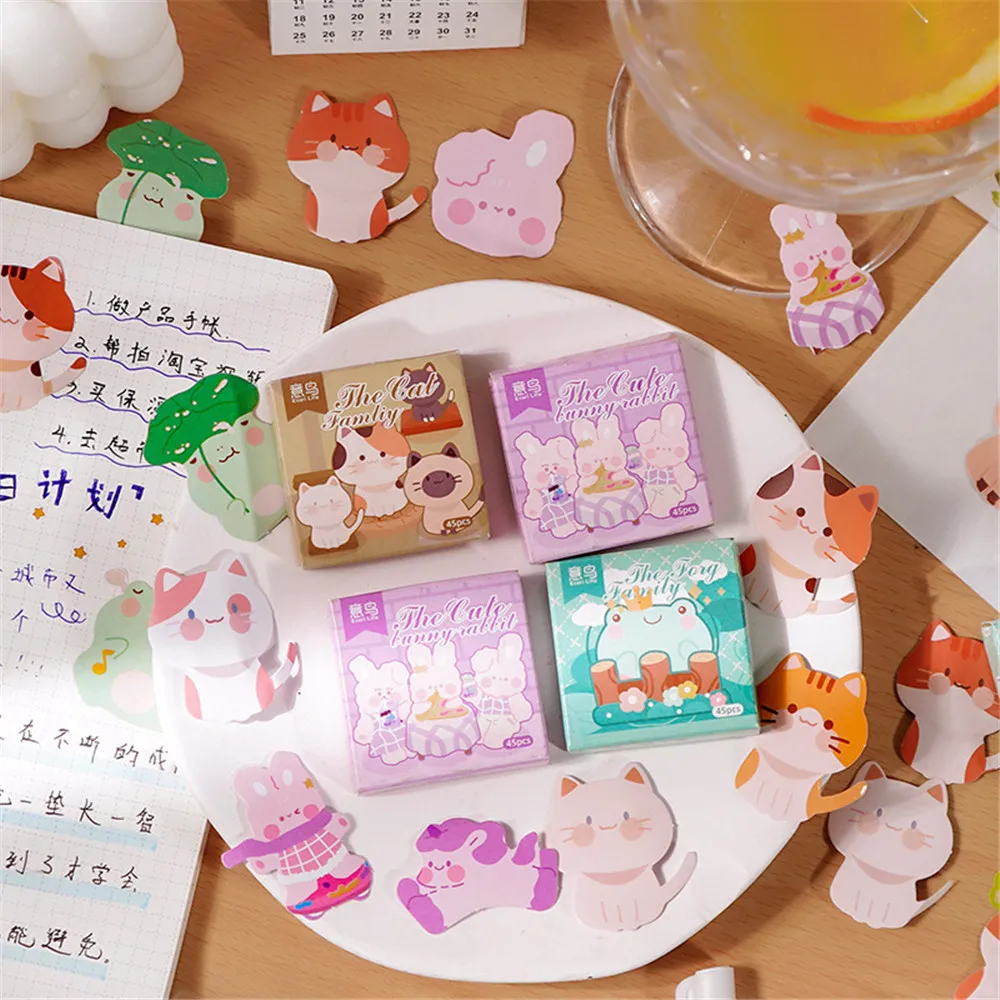 

45pcs Kawaii Animal Cartoons Stickers Diary Planner Album DIY Scrapbooking Decoration Stickers Stationery School Supplies