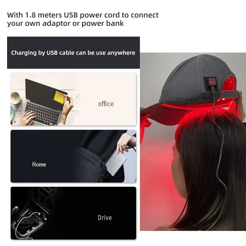 Профессиональный колпачок для роста волос 850 нм ближняя инфракрасная терапия