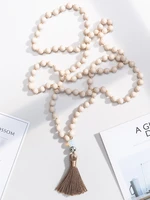 oaiite natural white fossils stone beads108 mala necklace 8mm smooth round jasper japamala meditation jewelry for women men gift