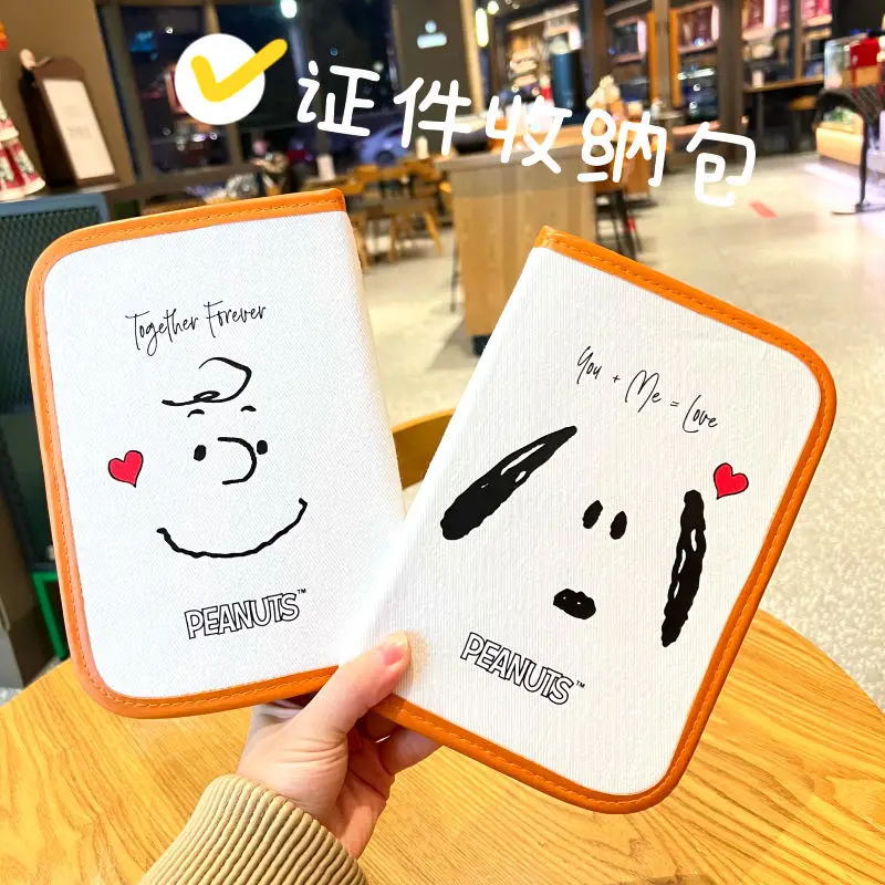

Snoopy Card Bag Ladies Document Storage Bag Carry-on Passport Bag Baby Birth Certificate Vaccine This Account Book Storage Bag