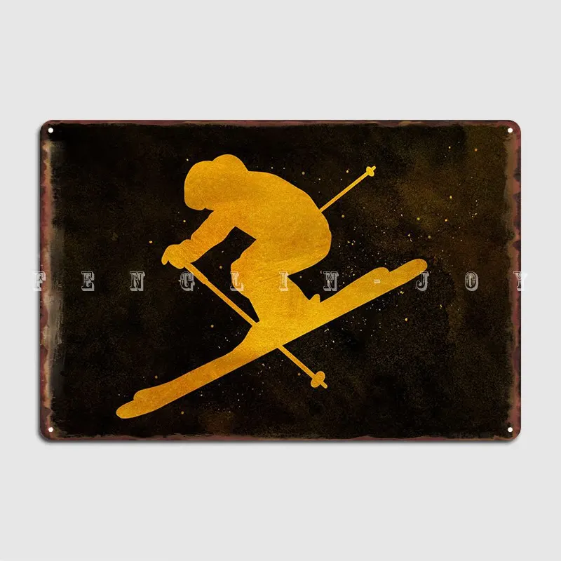 

Skiing Metal Sign Printing Cinema Garage Plaques Club Bar Tin Sign Poster