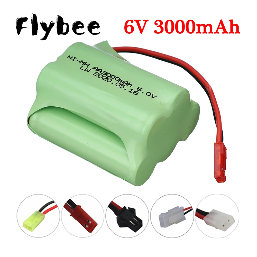 6v 3000mAh AA NIMH Battery JST/SM/Tamiya For RC Cars RC Robots RC Tanks RC Gun RC Boats Aa 2400mah 6V Rechargeable Battery Pack