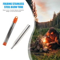 outdoor cooking blow fire tube portable camping fire pipe survival tools portable fire starter tube retractable camping cooking