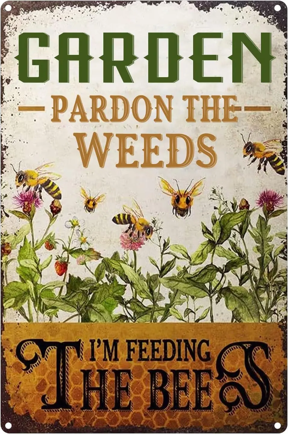 Bee housewrmng Gft Metl Sgn Chrstms Gfts для мужчин женщин граden влюбленных Brty 8X12 nches