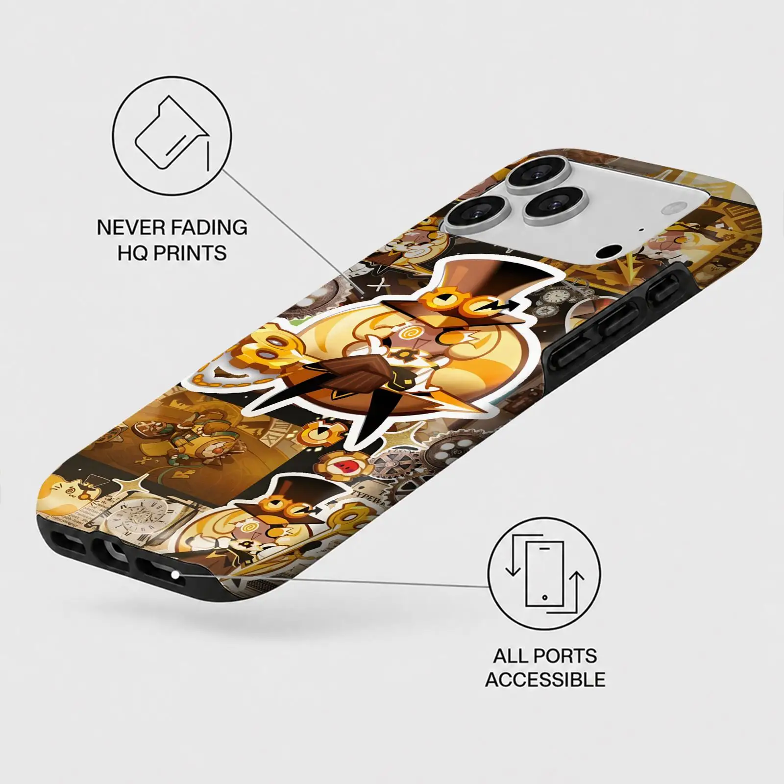 Фото Чехол для телефона с дизайном из видеоигры C-CookieRun Kingdom для iPhone 17 16 15 14 13 12 11 Pro Max Air, двухслойный защитный чехол 2-в-1. №5