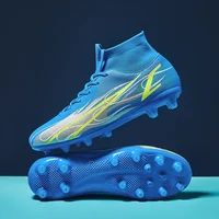 Football Boots Top Quality Men Blue Futsal FG/TF Soccer Shoes Sneakers Indoor Sports Outdoor Training Cleats Grass Match Adult