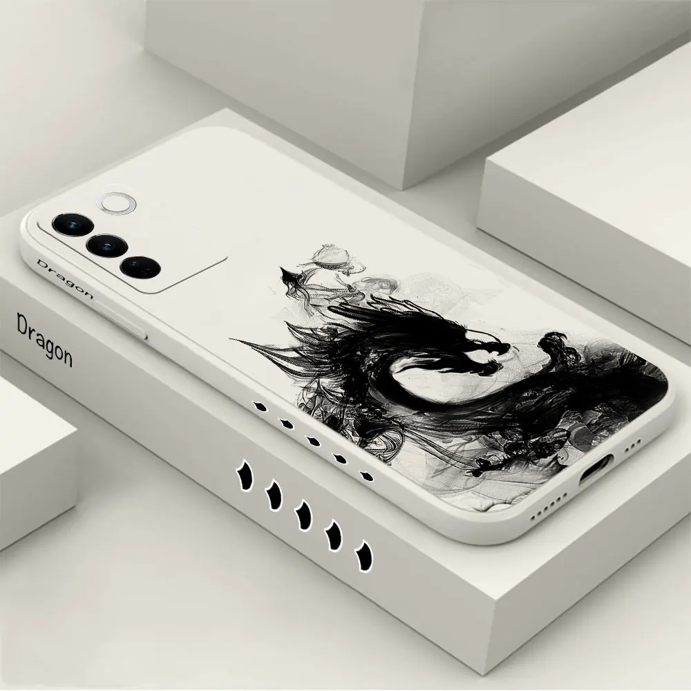 

Dragon Pattern Ink Brush Painting Case For VIVO S16 S16E S15 S15E S12 S10 S10E S9 S9E S7 S6 S5 S1 V23 V21 V20 V15 T2X PRO Cover