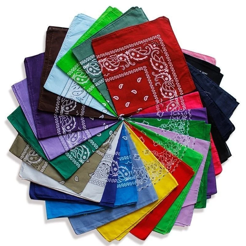 

1PC Newest 100% Cotton Hip-hop Bandanas For Male Female Head Scarf Scarves Wristband Vintage Pocket Towel Hot Selling