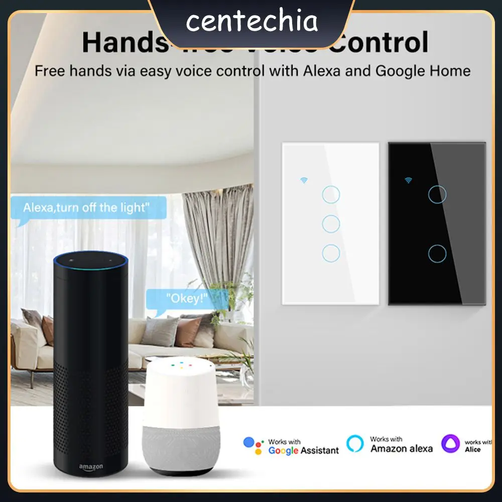 

Smart Home Neutral Wire Single Fire Switch Easy Setting Up Light Wall Button Three Control Methods Touch Switch Voice Control