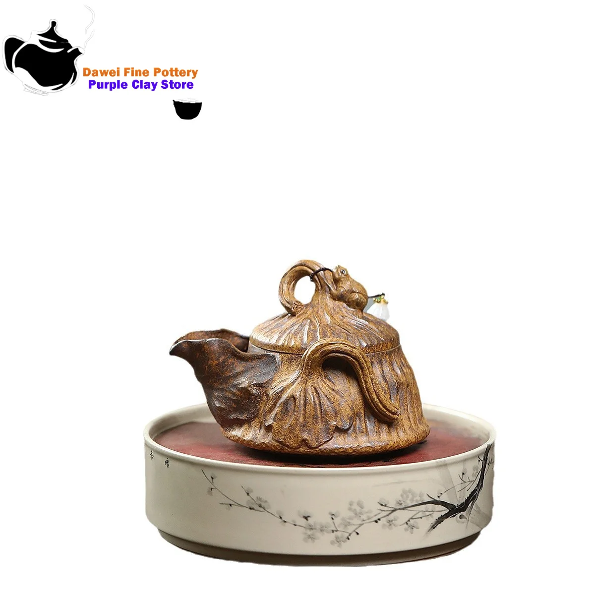 Ручной фиолетовый глиняный чайник 