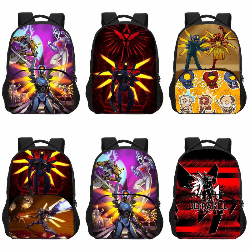 ULTRAKILL V1 V2 Студенческий рюкзак Ultrakill Рюкзак для студентов Gabriel Школьные ранцы