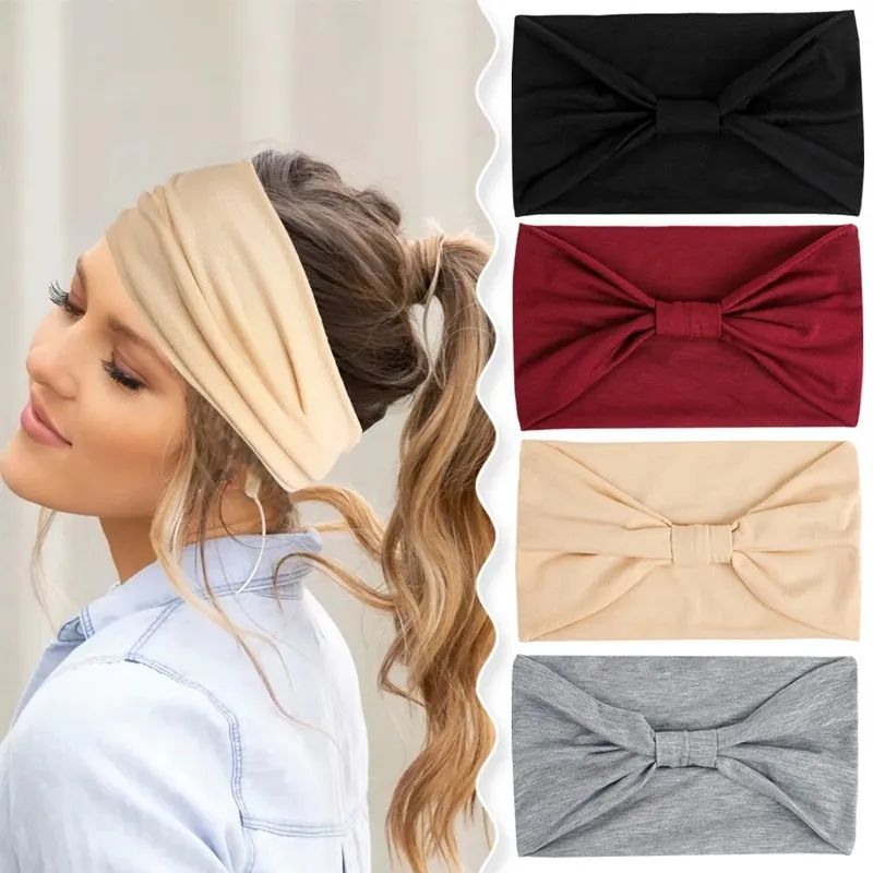 

Solid Color Headband Fashion Wide Headbands for Women Yoga Sport Turban Makeup Hair Hoop Headwrap Hair Accessories Hairbands