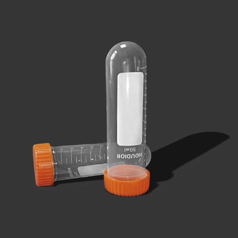 

25Pcs/Bag 50ml Orange Screw Cap Round Bottom Centrifuge Tube Centrifugal Test Tube Laboratory Analysis Vial Container