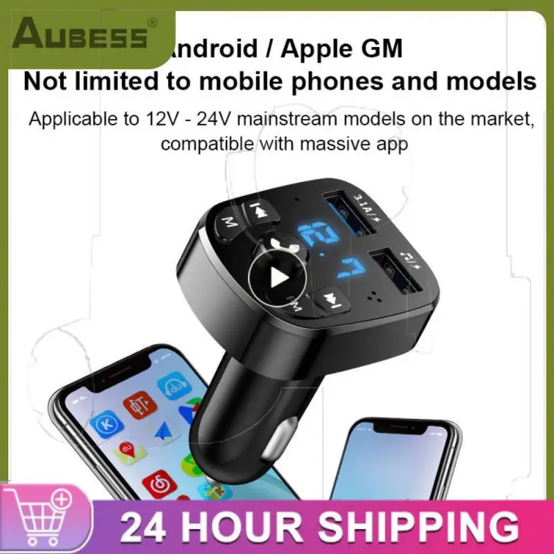 

Fm Receiver Dual Usb 3.1a Car Mp3 Player Multifunctional Smart Fast Charging Car Charger Car Accessories