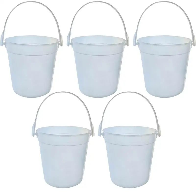 5 Pieces Ice Buckets For Parties Translucent Oval Party Beverage Drink Beer Bucket Farmhouse Ice Beverage Tub Wine Beer Bottle