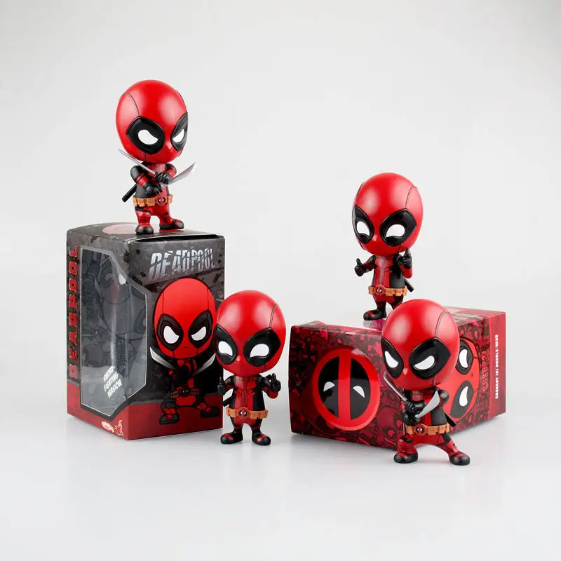 

Marvel Avengers Anime Figure Deadpool Q Version PVC Hard Plastic Doll Car Desktop Ornament Model Children's Toys Birthday Gifts