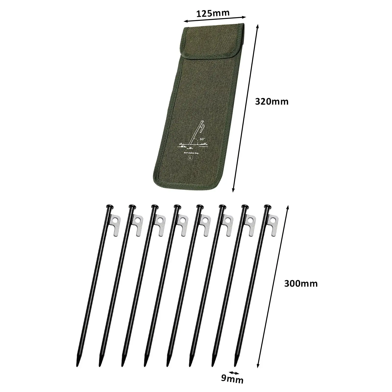 8 шт. колья для палатки с шипами кемпинга якоря прочная сталь сумкой хранения